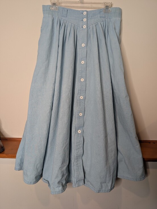 Lauren Alexandra Dresses & Skirts - Vintage Light Blue Denim Button-Front Maxi Skirt